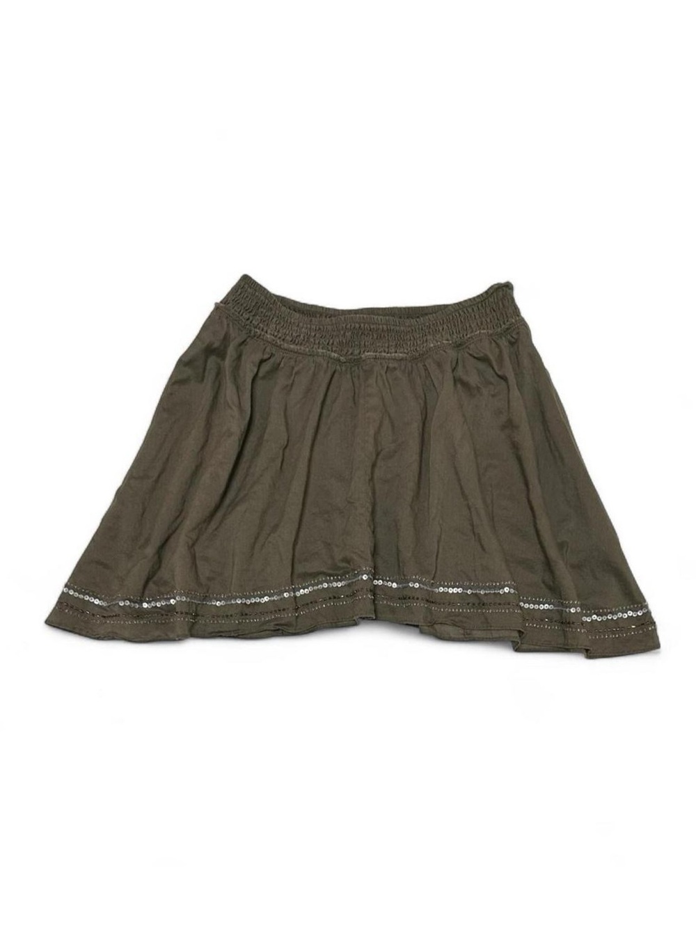 Y2K 2000s boho fairycore American Eagle Outfitters Brown/Green Sequin Mini Skirt
